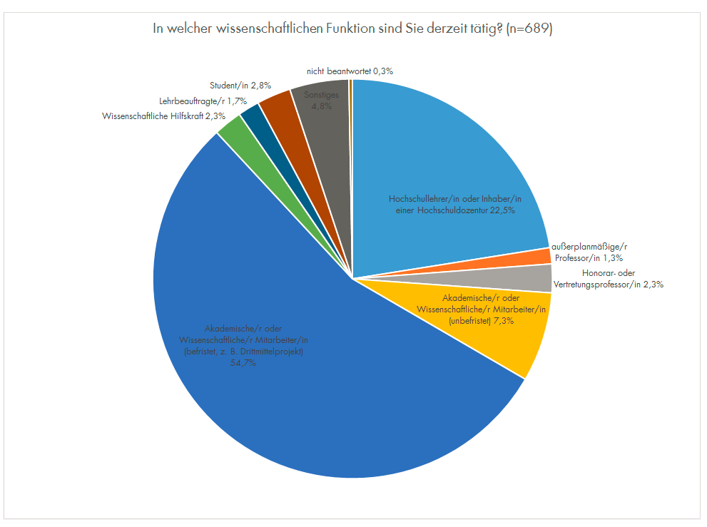 Diagramm: In welcher wissenschaftlichen Funktion sind Sie derzeit tätig?