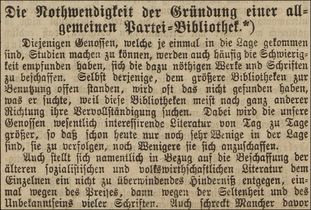 Abbildung 3: Artikel im Vorwärts von August Bebel 