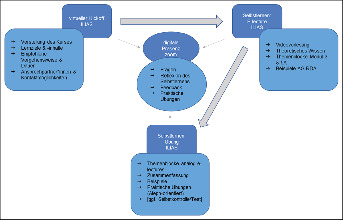 Abb. 1: Grafische Darstellung des (empfohlenen) Kursablaufs